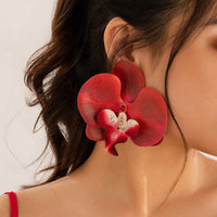 Thumbnail for Exaggerated Butterfly Orchid Flower Stud Earrings - ArtGalleryZen