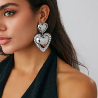 Thumbnail for Exaggerated Duo Heart Dangle Earrings - ArtGalleryZen