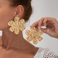 Thumbnail for Exaggerated Gold Silver Plated Flower Earrings - ArtGalleryZen