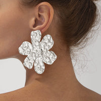 Thumbnail for Exaggerated Gold Silver Plated Flower Earrings - ArtGalleryZen