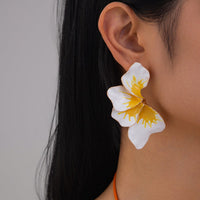 Thumbnail for Exaggerated Gradient Enamel Flower Petal Stud Earrings - ArtGalleryZen