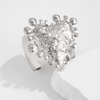 Thumbnail for Exaggerated Heart Waterdrop Wide Cuff Bangle Bracelet - ArtGalleryZen