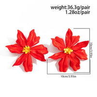 Thumbnail for Exaggerated Red Flower Resin Stud Earrings - ArtGalleryZen