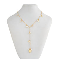 Thumbnail for French Style Pearl Tassel Bone Chain Y Necklace - ArtGalleryZen