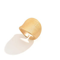Thumbnail for French Style Round Pleated Metallic Open Ring - ArtGalleryZen