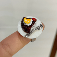 Thumbnail for Funny Simulation Dessert Cake Pudding Adjustable Ring - ArtGalleryZen
