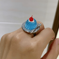 Thumbnail for Funny Simulation Dessert Cake Pudding Adjustable Ring - ArtGalleryZen