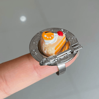 Thumbnail for Funny Simulation Dessert Cake Pudding Adjustable Ring - ArtGalleryZen
