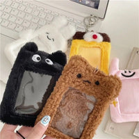 Thumbnail for Furry Bunny Cat Pudding Kpop Keychain Plush Photocard Holder - ArtGalleryZen