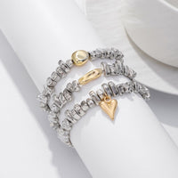 Thumbnail for Geometric 3pcs Heart Charm Irregular Beaded Bracelet Set - ArtGalleryZen