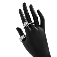 Thumbnail for Geometric 3pcs Irregular Pleated Stackable Ring Set - ArtGalleryZen