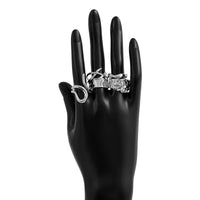 Thumbnail for Geometric 5Pcs Chunky Hammered Stackable Open Ring Set - ArtGalleryZen