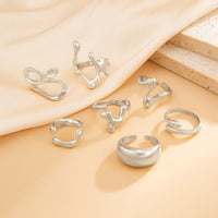 Thumbnail for Geometric 7pcs Irregular Waterdrop Ring Set - ArtGalleryZen