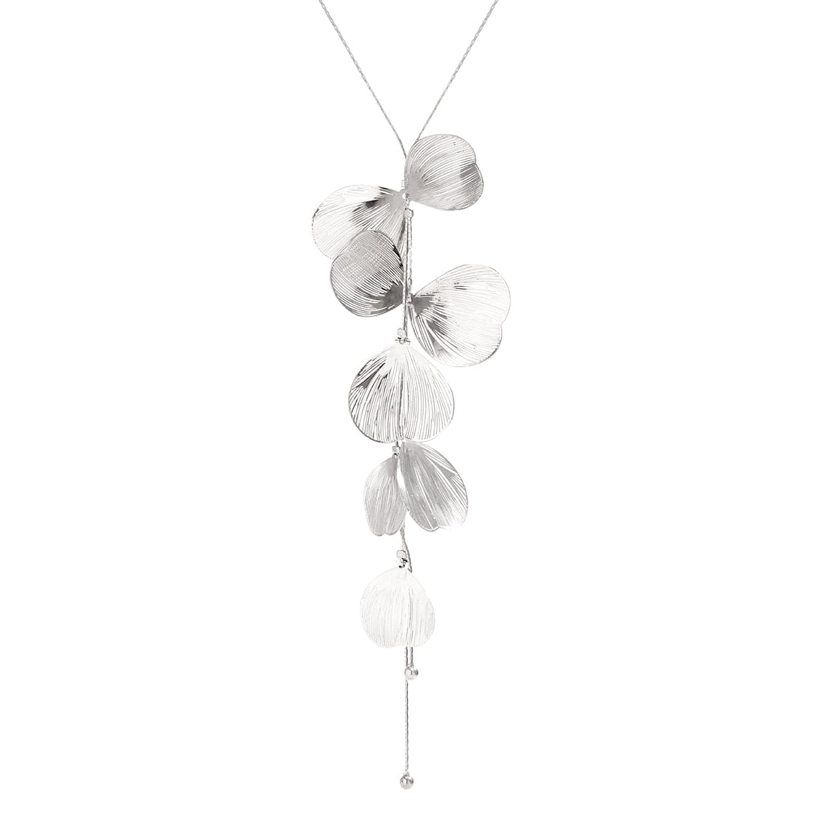 Geometric Abstract Leaf Pendant Y Necklace - ArtGalleryZen