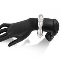 Thumbnail for Geometric Abstract Liquid Flow Glossy Bangle Bracelet - ArtGalleryZen