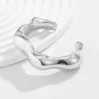 Thumbnail for Geometric Abstract Liquid Flow Glossy Bangle Bracelet - ArtGalleryZen