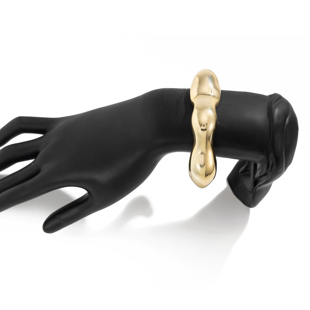 Geometric Abstract Liquid Flow Glossy Bangle Bracelet - ArtGalleryZen