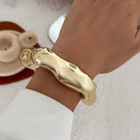 Thumbnail for Geometric Abstract Liquid Flow Glossy Bangle Bracelet - ArtGalleryZen