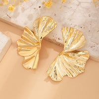 Thumbnail for Geometric Abstract Lotus Leaf Earrings - ArtGalleryZen