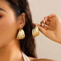 Thumbnail for Geometric Abstract Pattern Hoop Earrings - ArtGalleryZen