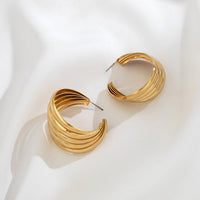 Thumbnail for Geometric Abstract Pattern Hoop Earrings - ArtGalleryZen
