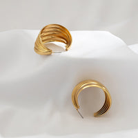Thumbnail for Geometric Abstract Pattern Hoop Earrings - ArtGalleryZen