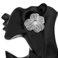 Thumbnail for Geometric Abstract Pearl Floral Pattern Earrings - ArtGalleryZen
