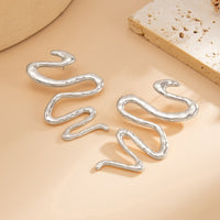 Thumbnail for Geometric Abstract Snake Earrings - ArtGalleryZen