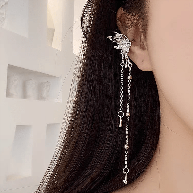 Geometric Angel Wings Butterfly Dangle Earrings - ArtGalleryZen