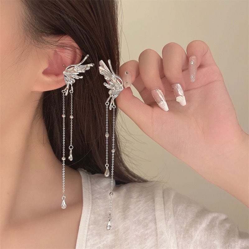 Geometric Angel Wings Butterfly Dangle Earrings - ArtGalleryZen