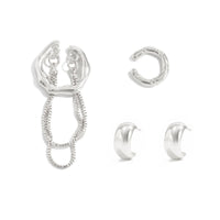 Thumbnail for Geometric C Shaped Tassel Ear Cuff Earrings Set - ArtGalleryZen