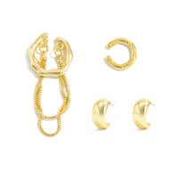 Thumbnail for Geometric C Shaped Tassel Ear Cuff Earrings Set - ArtGalleryZen