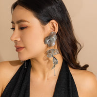 Thumbnail for Geometric Chunky Abstract Floral Tassel Earrings - ArtGalleryZen