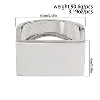 Thumbnail for Geometric Chunky D Shaped Wide Cuff Bangle Bracelet - ArtGalleryZen