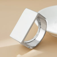 Thumbnail for Geometric Chunky D Shaped Wide Cuff Bangle Bracelet - ArtGalleryZen