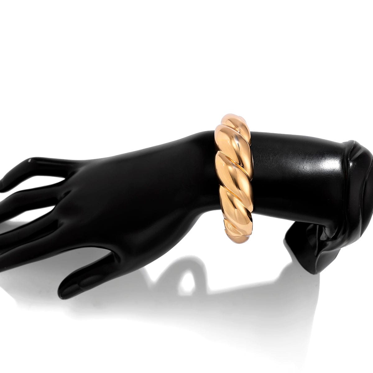 Geometric Chunky Gold Silver Plated Water Ripple Bangle Bracelet - ArtGalleryZen