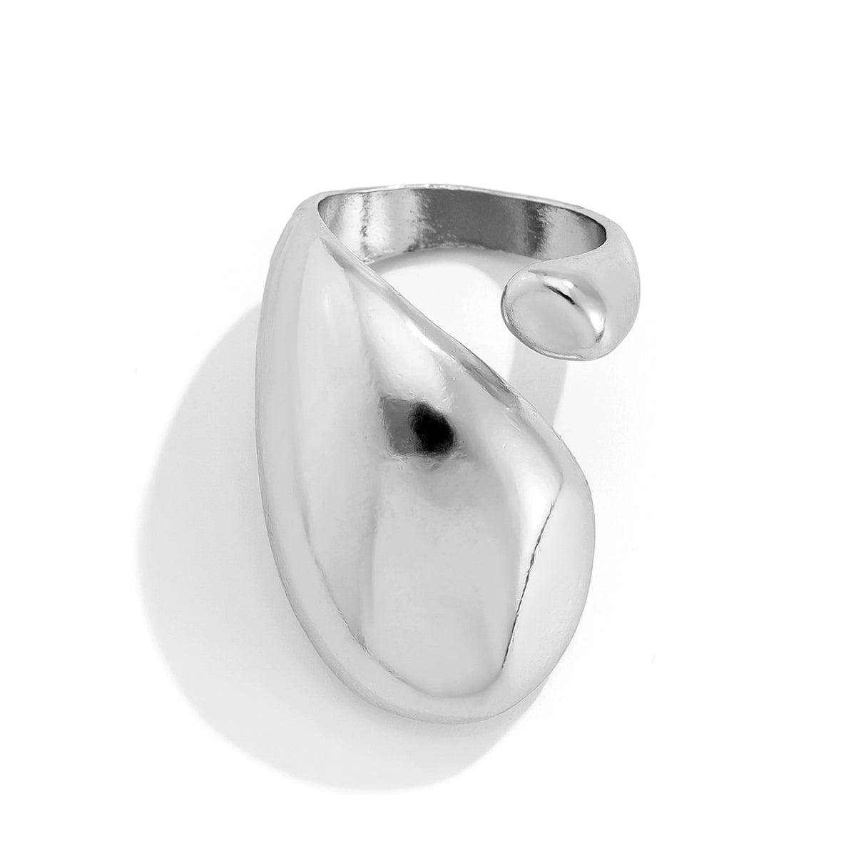 Geometric Chunky Gold Silver Plated Waterdrop Open Ring - ArtGalleryZen