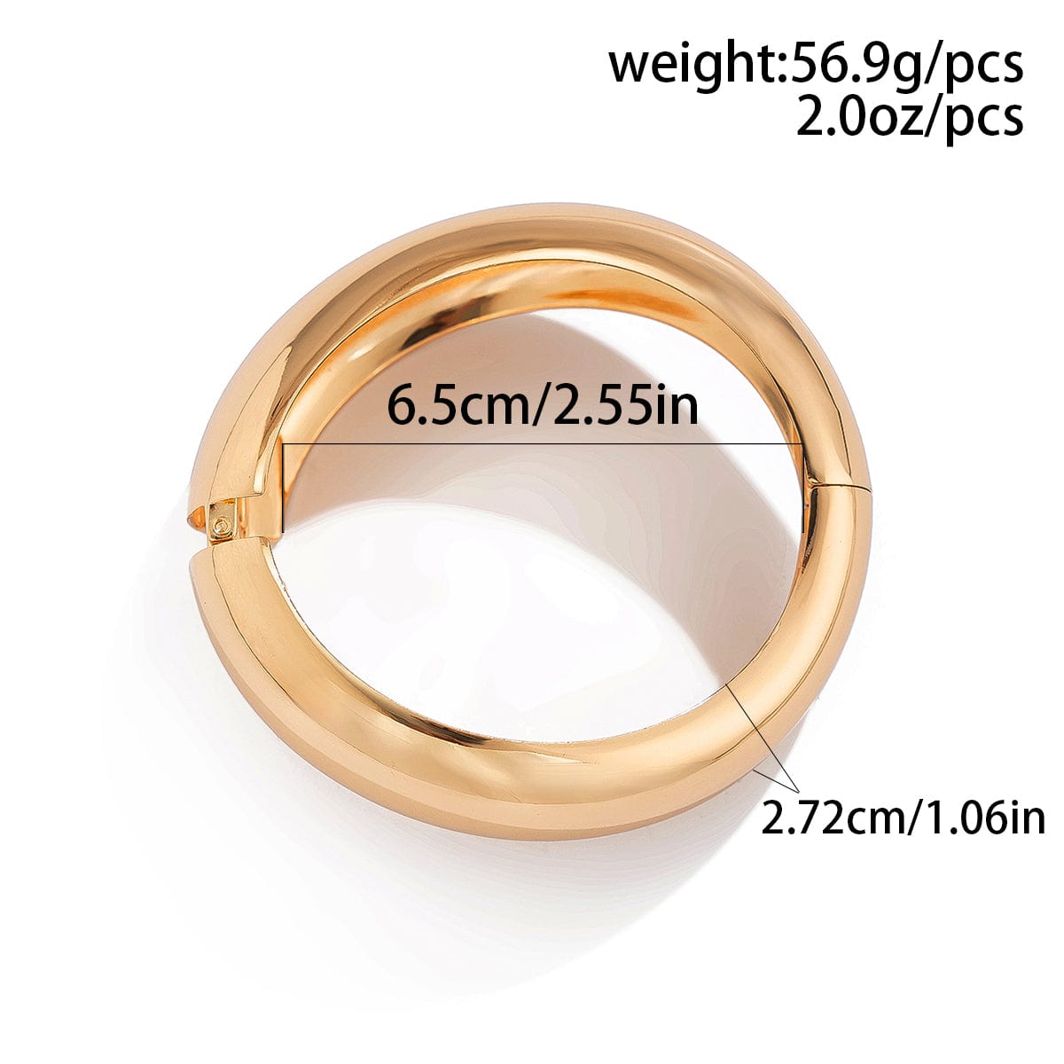 Geometric Chunky Gold Silver Tone Curved Wide Cuff Bangle Bracelet - ArtGalleryZen