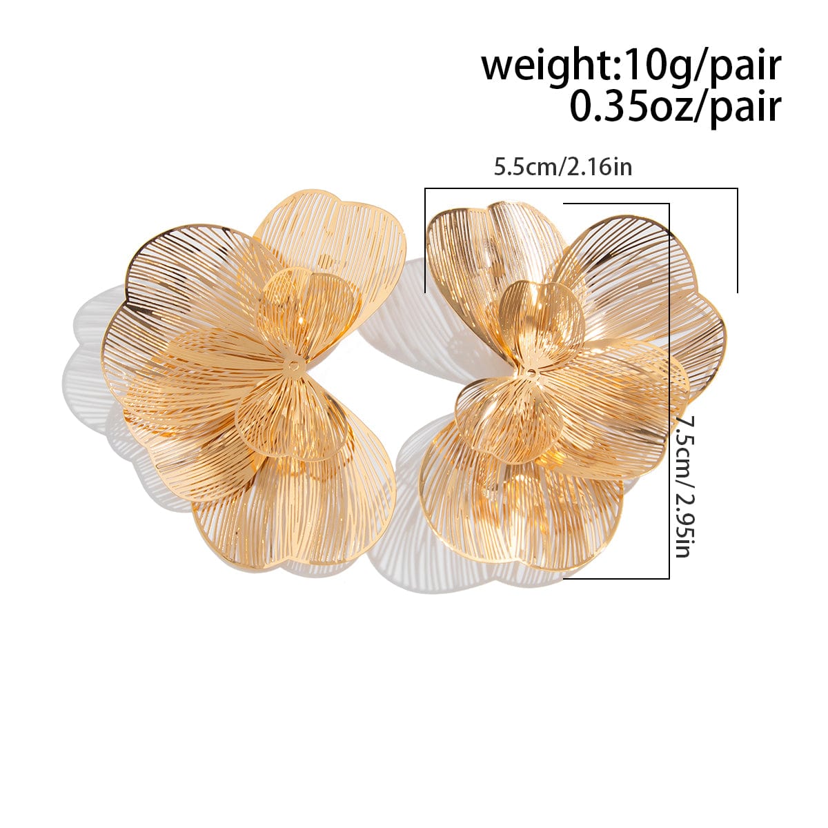Geometric Chunky Hollow Ginkgo Leaf Earrings - ArtGalleryZen