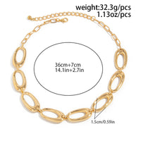 Thumbnail for Geometric Chunky Hoop Cable Chain Choker Necklace - ArtGalleryZen