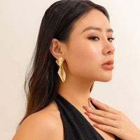 Thumbnail for Geometric Chunky Irregular Twisted Dangle Earrings - ArtGalleryZen