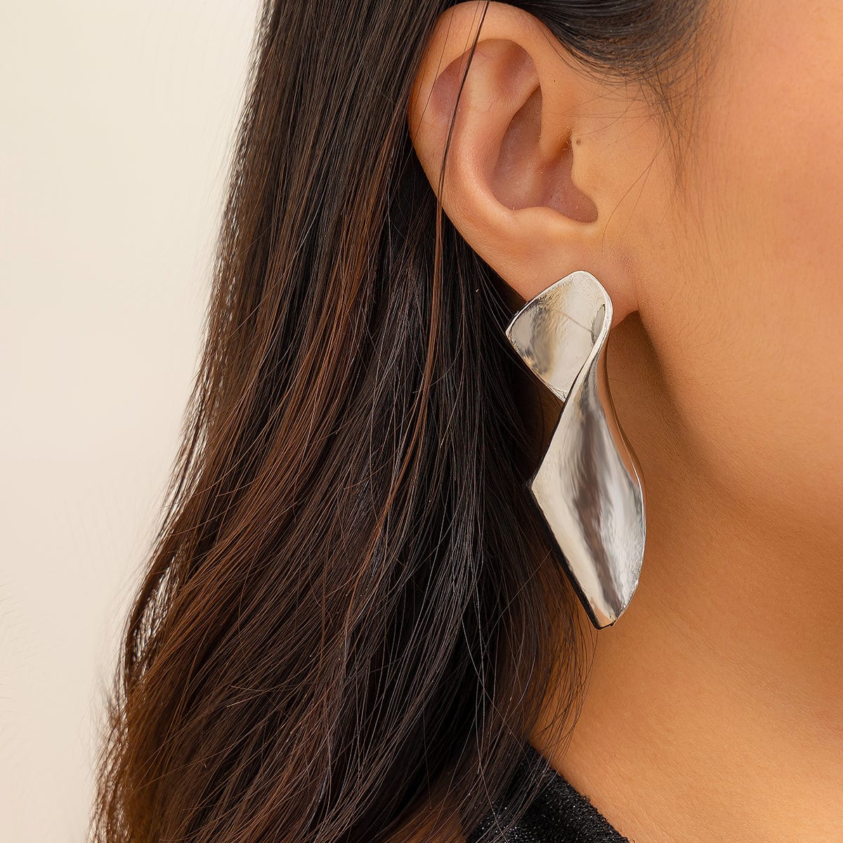 Geometric Chunky Irregular Twisted Dangle Earrings - ArtGalleryZen
