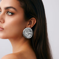 Thumbnail for Geometric Chunky Moon Stud Earrings - ArtGalleryZen