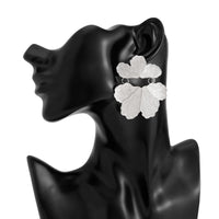 Thumbnail for Geometric Chunky Petal Dangle Flower Earrings - ArtGalleryZen