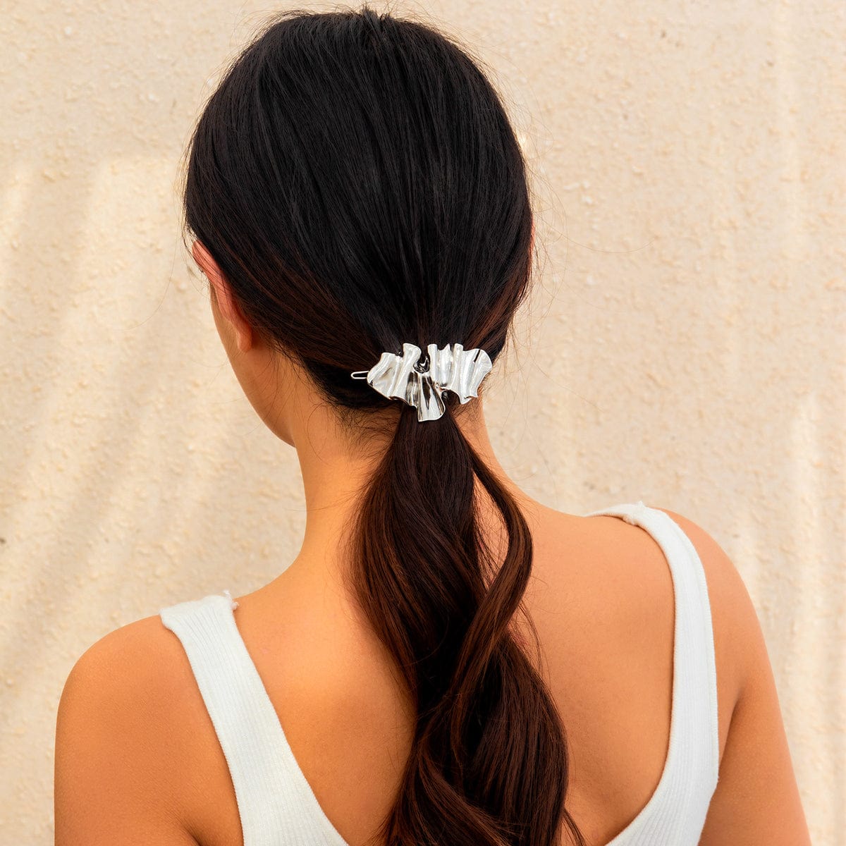 Geometric Chunky Pleated Irregular Pattern Hair Clip - ArtGalleryZen