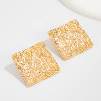 Thumbnail for Geometric Chunky Pleated Square Stud Earrings - ArtGalleryZen