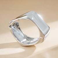 Thumbnail for Geometric Chunky Square Wide Cuff Bangle Bracelet - ArtGalleryZen