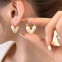 Thumbnail for Geometric Colorful Enamel Heart Earrings - ArtGalleryZen