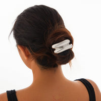 Thumbnail for Geometric Curved Metallic Elastic Hair Tie - ArtGalleryZen