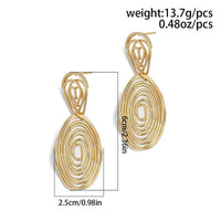 Thumbnail for Geometric Dangling Spiral Oval Stud Earrings - ArtGalleryZen